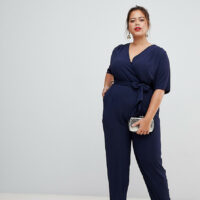 Lovedrobe - Combinaison cache-cur avec bas coupe carotte - Bleu marine-Navy Asos